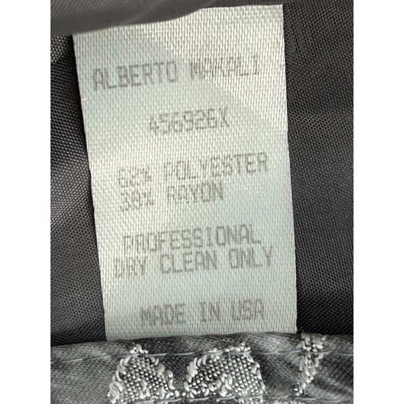 VTG Alberto Makali Floral Quilted Embroidered Trench Coat Jacket 10 Silver White - Picture 8 of 11